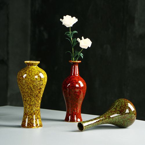 窑变陶瓷花瓶工艺品创意家居摆件欧式复古花器电视柜样板房厂家